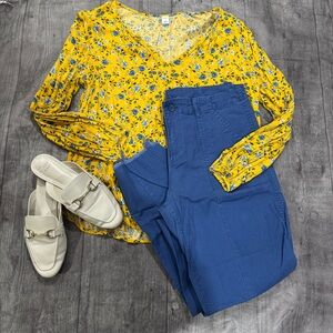 Old Navy Blue Utility Straight Leg Pants